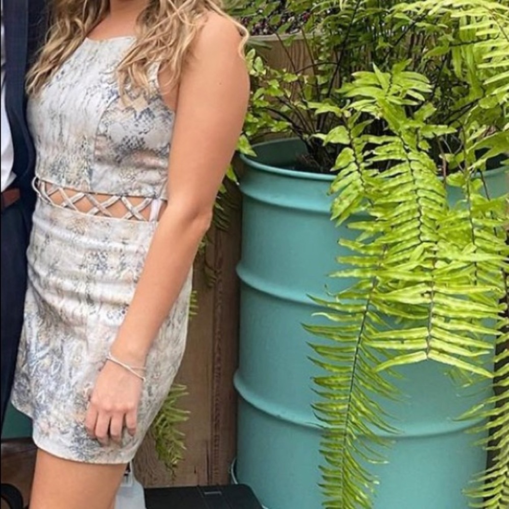 Snake skin mini dress